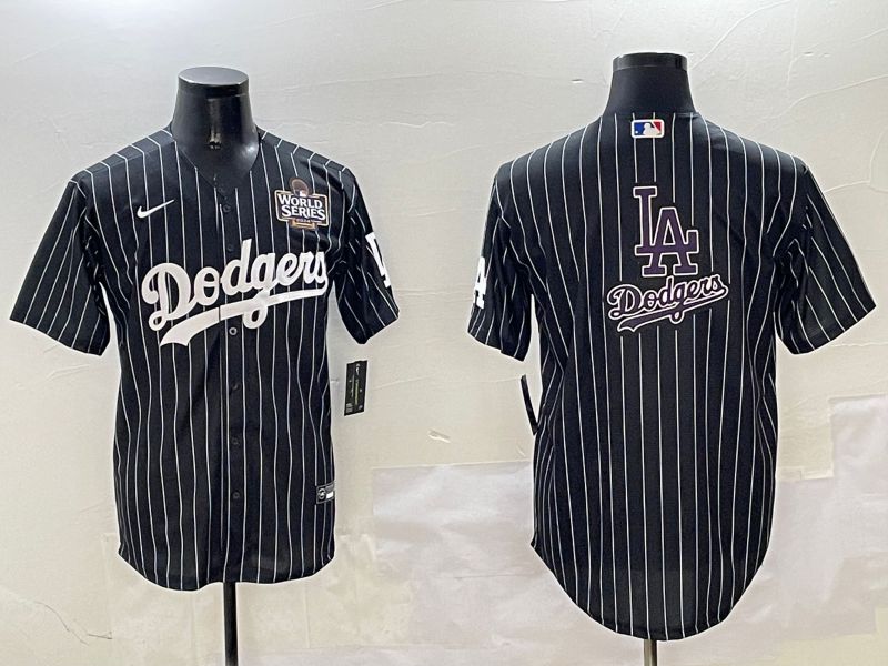 Men Los Angeles Dodgers Blank Black Stripe Jointly Name 2025 Nike MLB Jersey style 20->los angeles dodgers->MLB Jersey